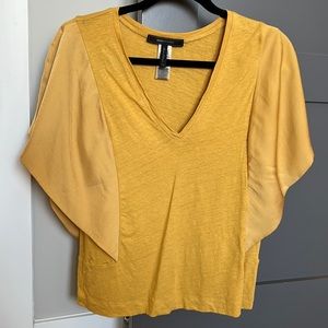 BCBGMaxAzria Top with Open Flutter Sleeves